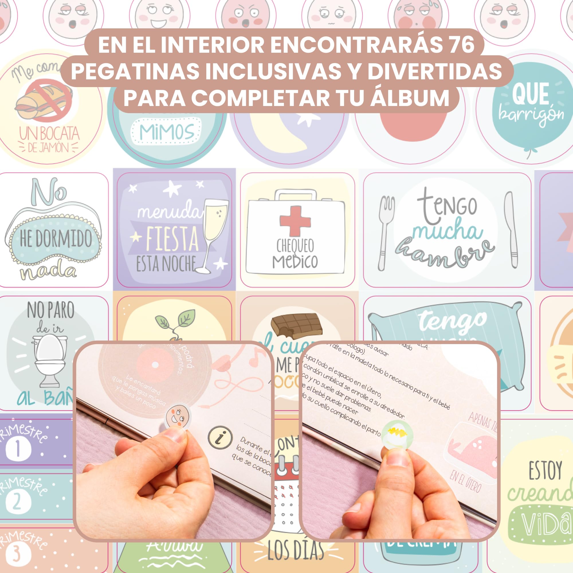 MIMUSELINA Diario Embarazo para Rellenar Cada Semana | Libro Embarazo Recuerdos con Fotos, Consejos, Pensamientos | Album Bebe con Pegatinas y Gestograma | Regalos Embarazadas Originales | Moderno