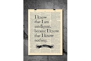 Stoic Quote Art | Socrates - Intelligent | Vintage Dictionary Print