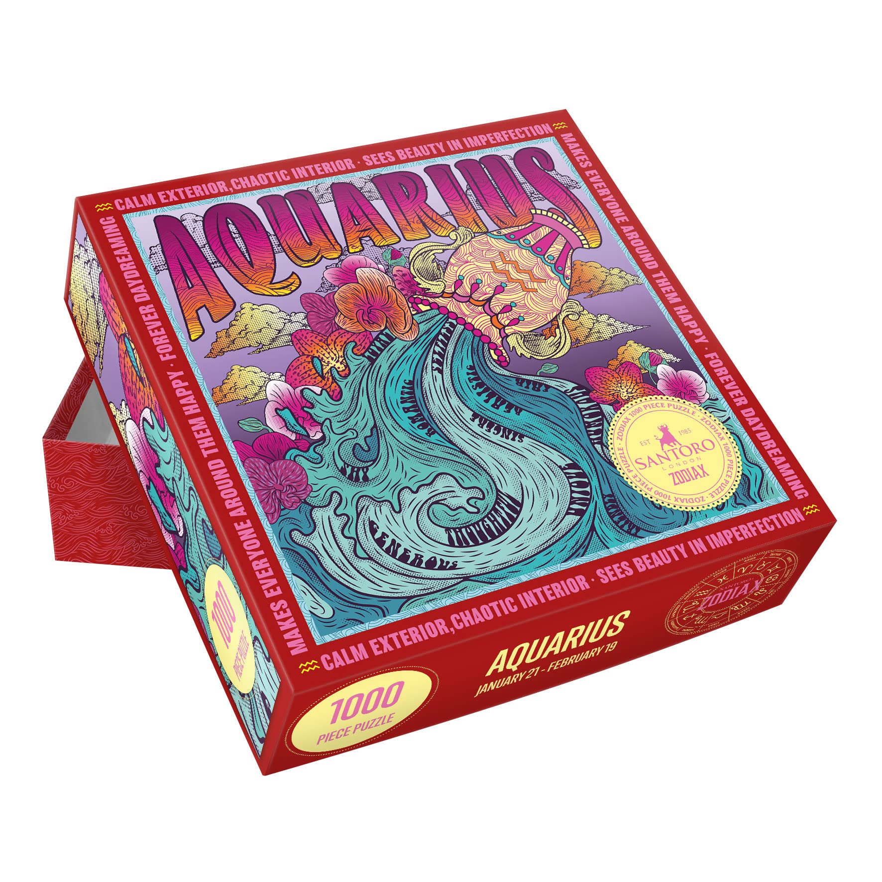 Santoro Zodiax - Puzzle da 1000 pezzi, Acquario, divertente regalo di compleanno per bambini, adulti, regalo astrologico per donne e uomini, puzzle con oroscopo zodiacale