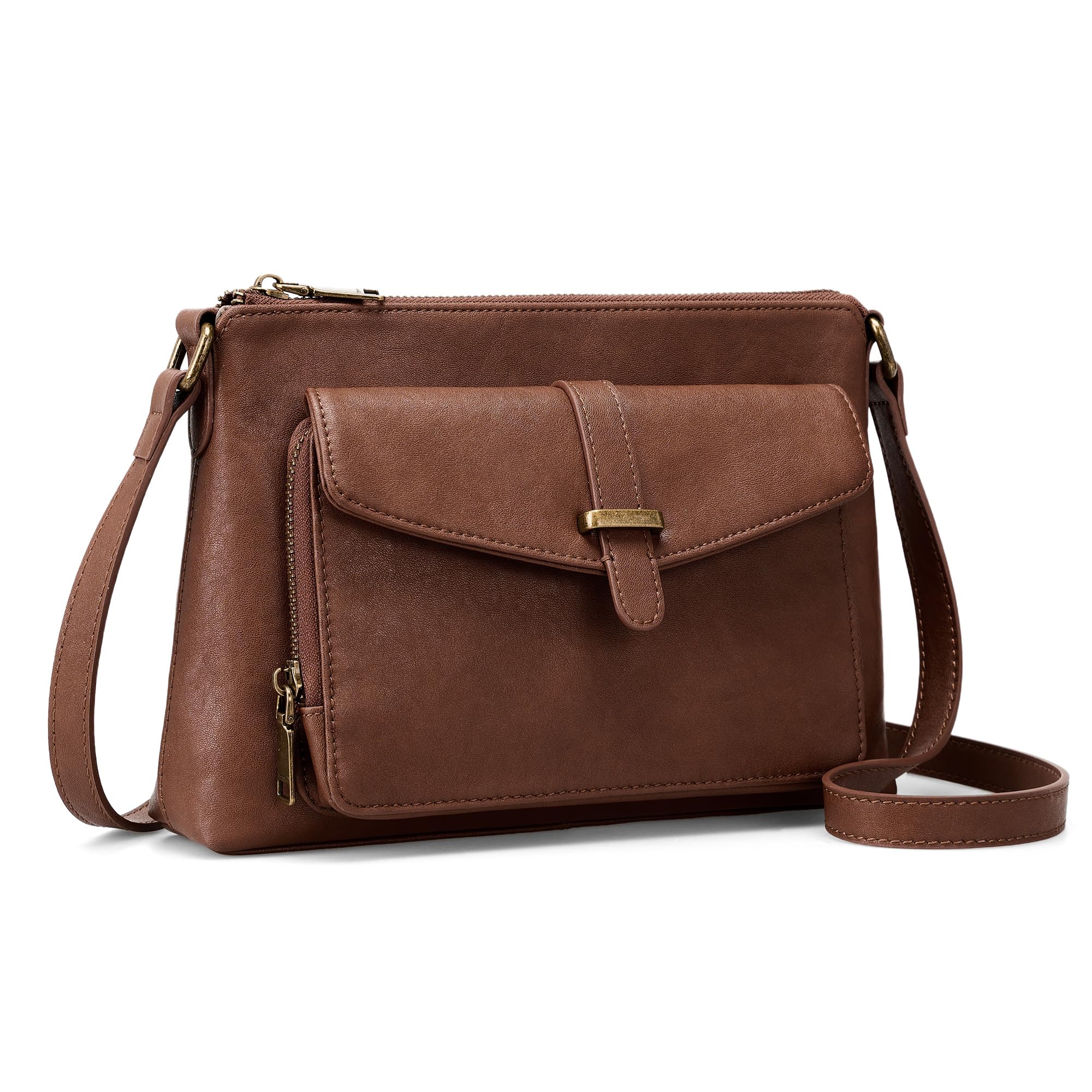 befen Echtleder Umhängetasche Damen Mittelgroß, RFID-Blockierung Handtasche | Leder Crossbody Bag Klein Vintage Schultertasche für Frauen mit integrierter Brieftasche