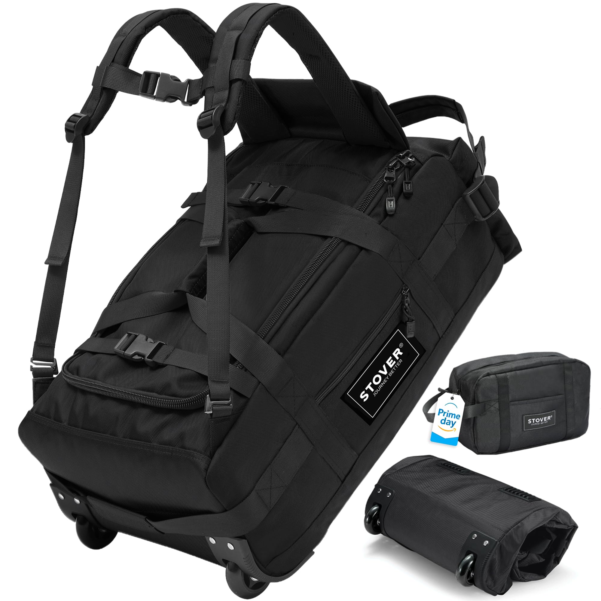 STOVER 45L Carry-On U-Zip Rolling Duffel