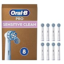 Oral-B Testine Di Ricambio Pro per Spazzolino Elettrico, 8 Testine Pro Sensitive Clean Bianche Autentiche, Confezione Adatta Alla Buca Delle Lettere