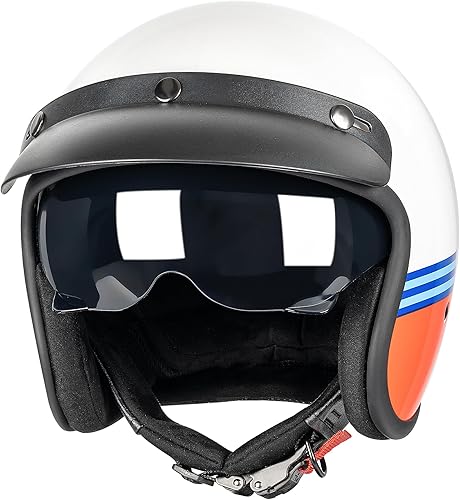 Miniatura 1 de Casco de motocicleta retro de cara abierta 34, casco Vespa, casco vintage para Vespa, motocicleta, Casco, ciclomotor, crucero, Bobber y Chopper,