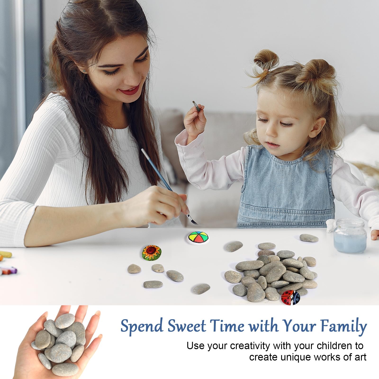 15 Natursteine Zum Bemalen - Flache Kiesel 5-8cm Für Bastelprojekte & Deko