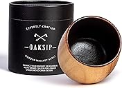 Oaksip The Original Charred Wooden Bourbon Drinking Glass | Charred Old Fashioned Glass | Bourbon Gifts for Men, Dad, or Brother | Whiskey Gifts