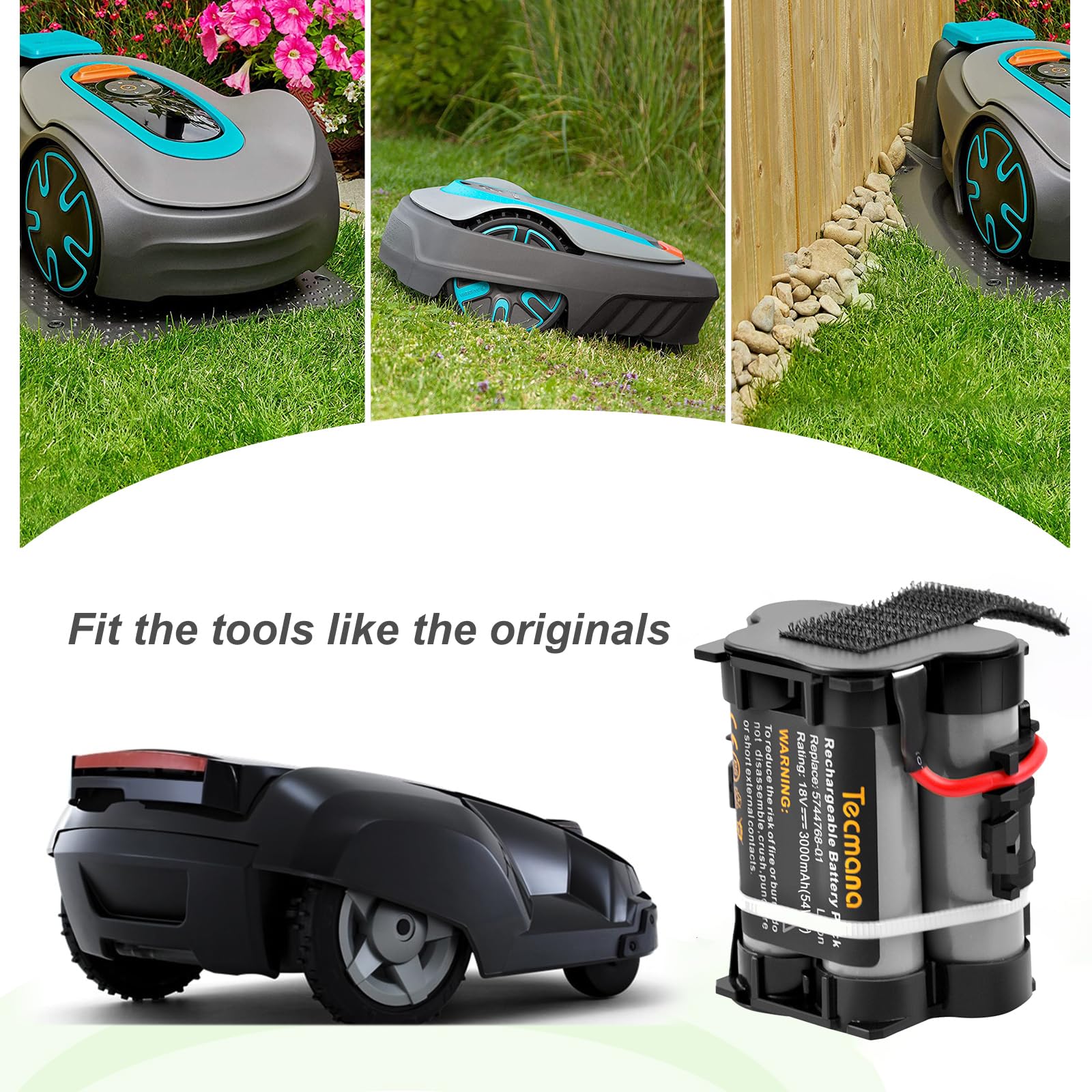 3.0Ah 18V Lithium Akku Kompatibel mit Gardena Mähroboter R38Li, R40Li, R45Li, R50Li, R70Li, R75Li, R80Li, 124562