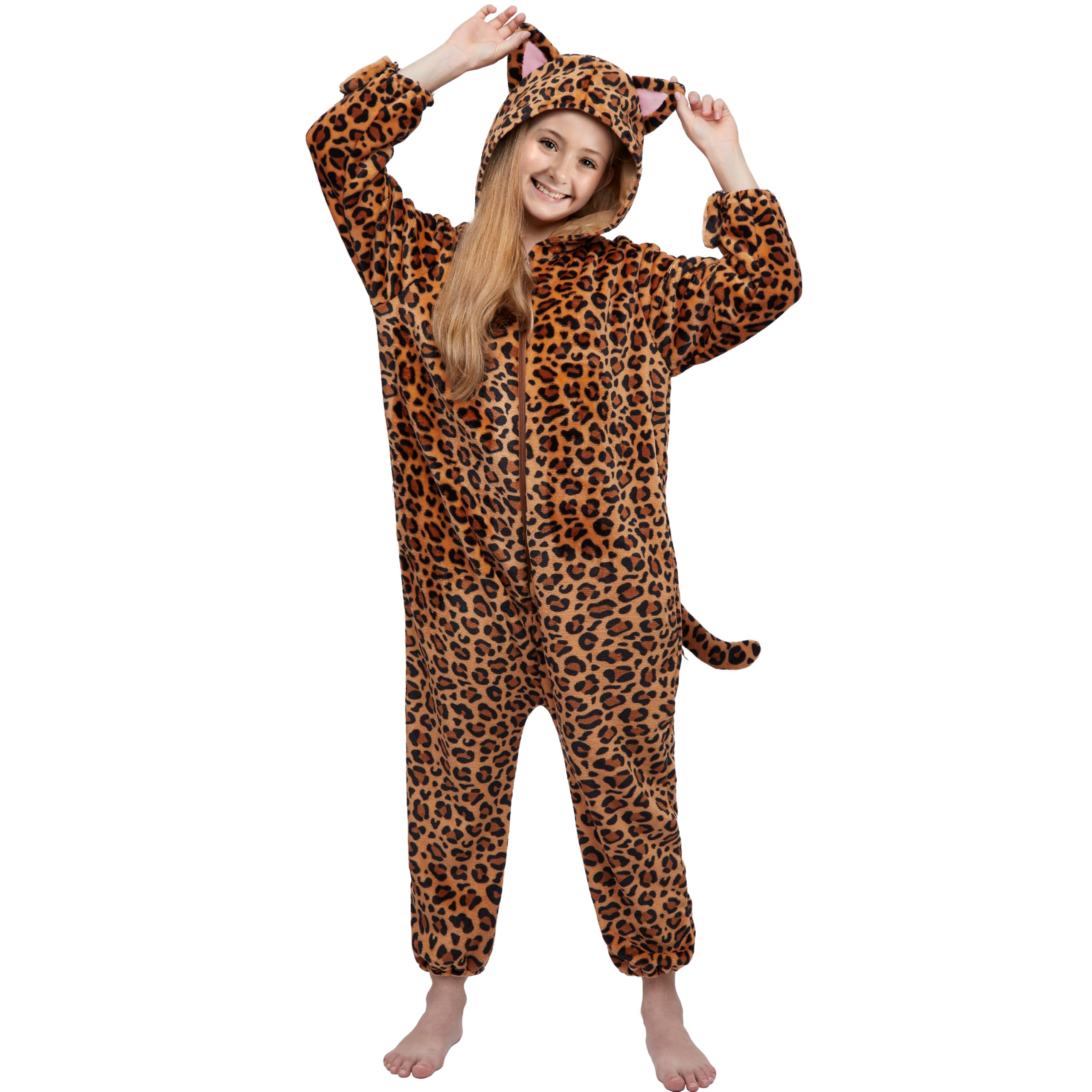 Spooktacular CreationsHalloween Kids Jumpsuit, Zip-Up Hooded Jumpsuit Sleepwear for Halloween Cosplay Costume