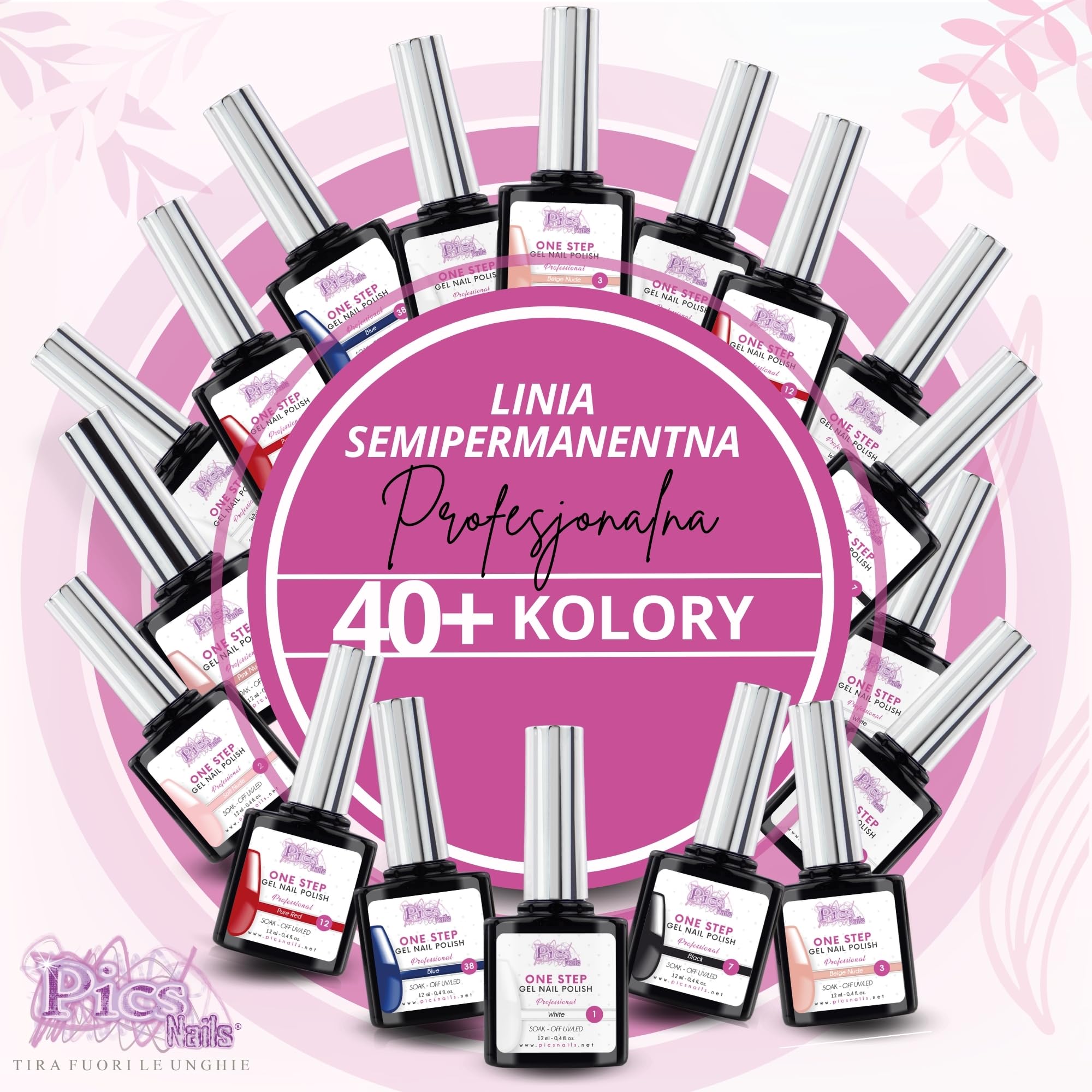 Lakier do paznokci One Step Gel Polish UV/LED 12 ml - Lakier żelowy - Natychmiastowy połysk paznokci z lub bez bazy i top coat (26. Nektar Brzoskwiniowy, 12 ml)