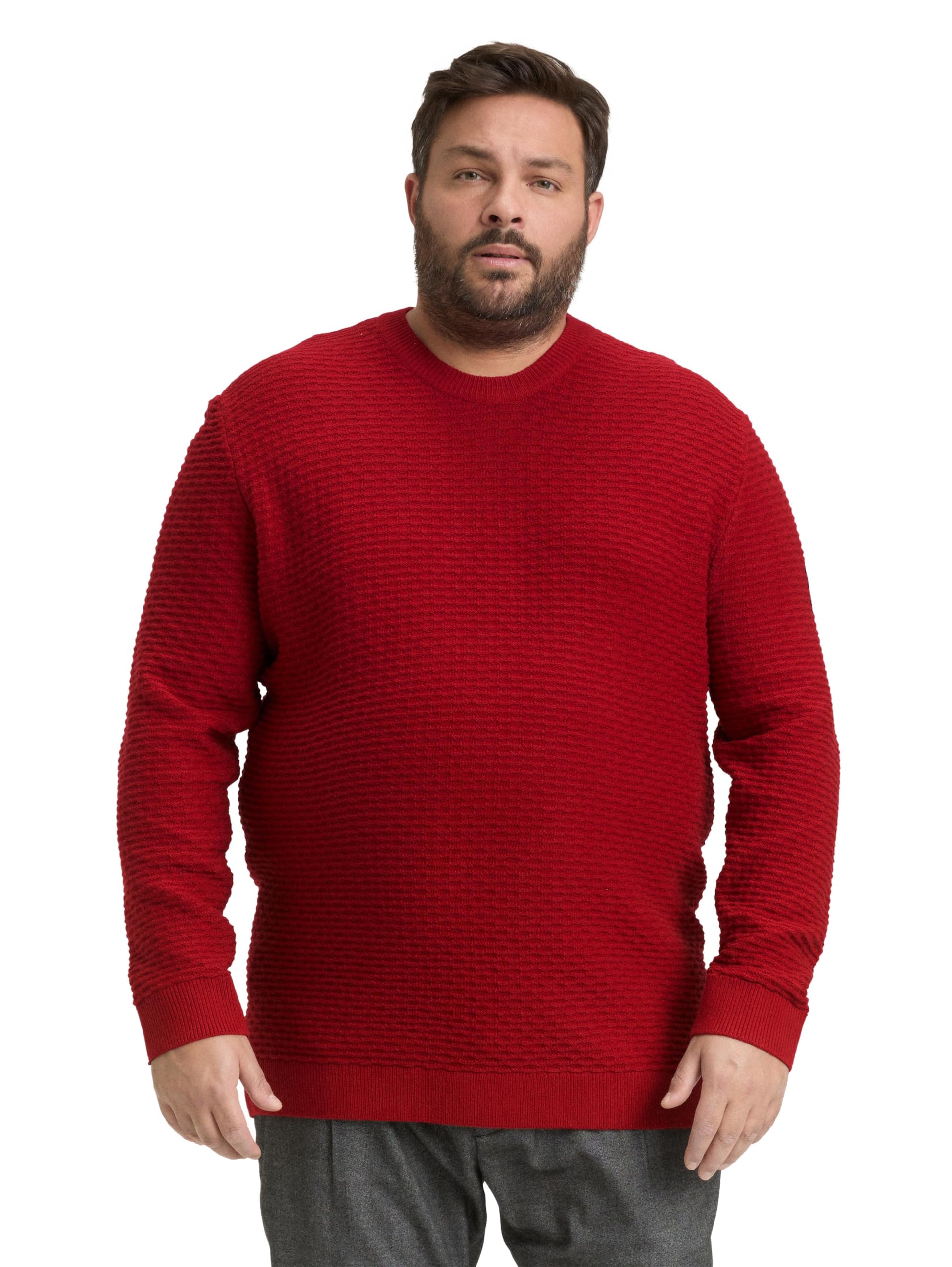 TOM TAILOR Herren Plus Size-Strickpullover mit Rundhalsausschnitt