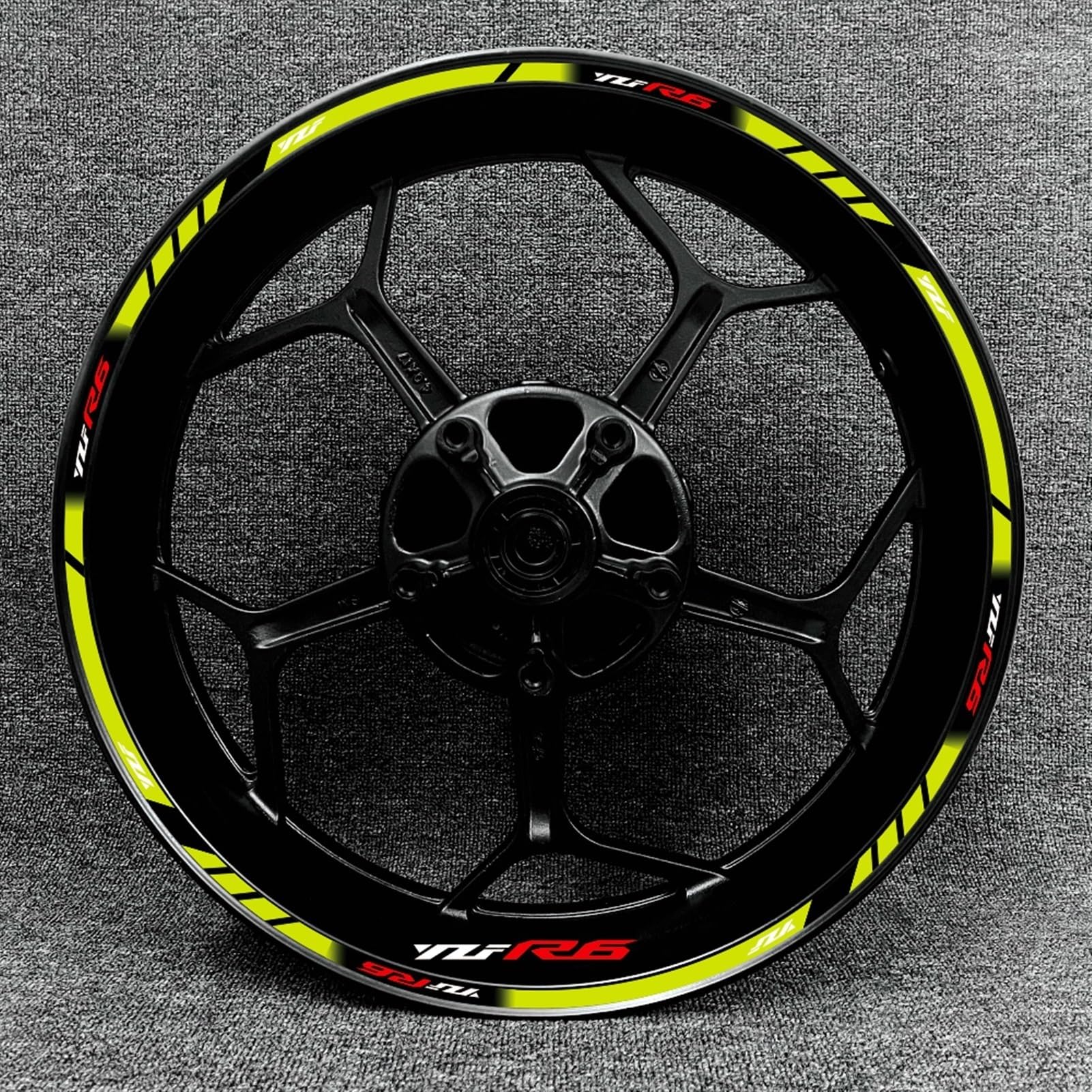Motorcycle Racing Equipment Accessories Wheel Tire Rim Adhesive Reflective Decal Sticker for Yamaha YZF R6 Decorative(Color5)