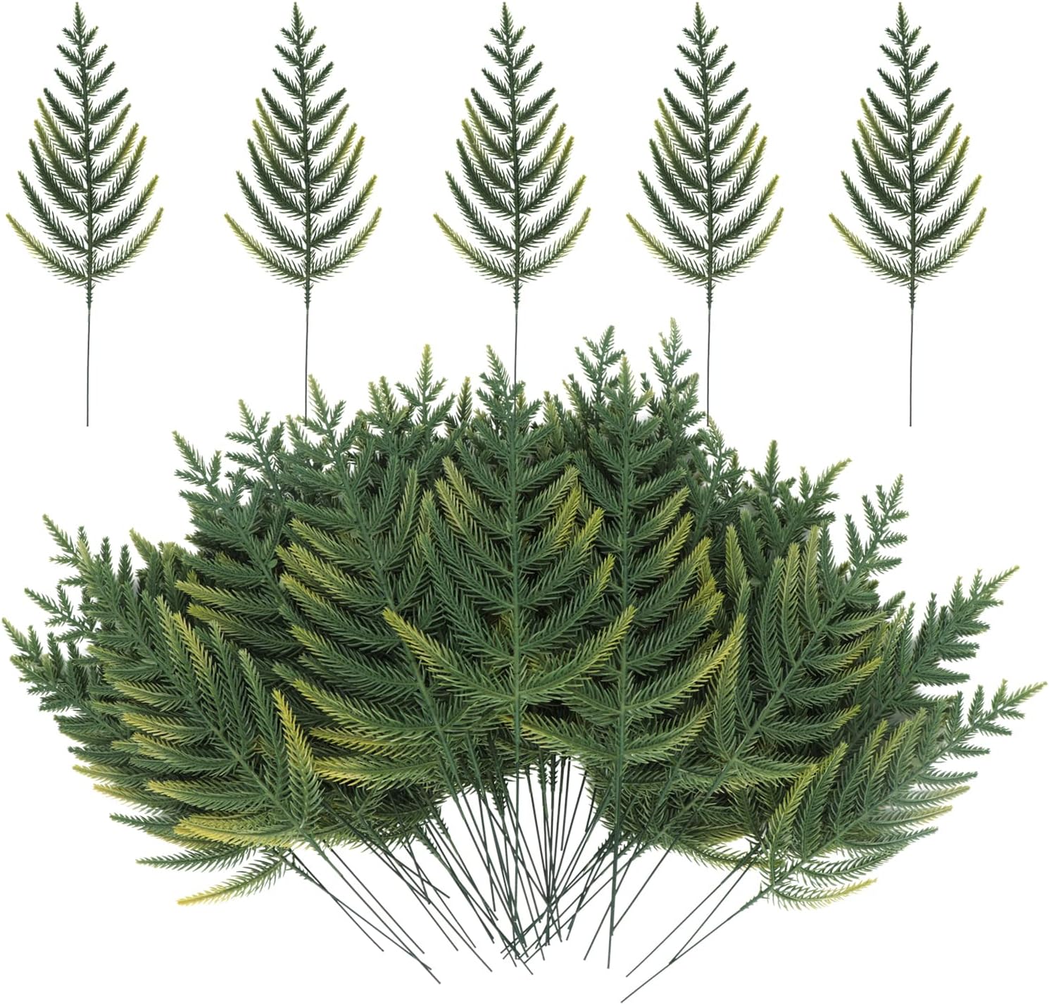 50PCS Artificial Pine Needles Branches Garland Fake Green Plants Pine
