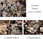 Vintage kit de fournitures de scrapbook esthétique avec papier scrappbook, stickers pour la sctrapbooking, DIY Albums, Junk Journals, Bullet Journals et Planètes de l'Univers céleste Space Décor de collage (Dark4 125 Pcs)