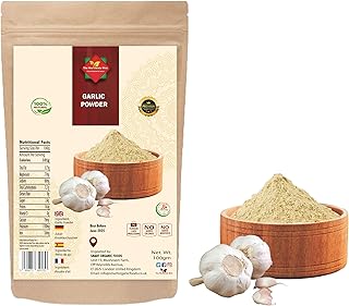 Garlic Powder (100g/3.52oz) l Ground Garlic l Ground from Whole Dried Garlic l Garlic Powder Seasoning | Vegan & Gluten free |100% Natural l Premium Quality l No Additives l Zip Sealed bag Packaging