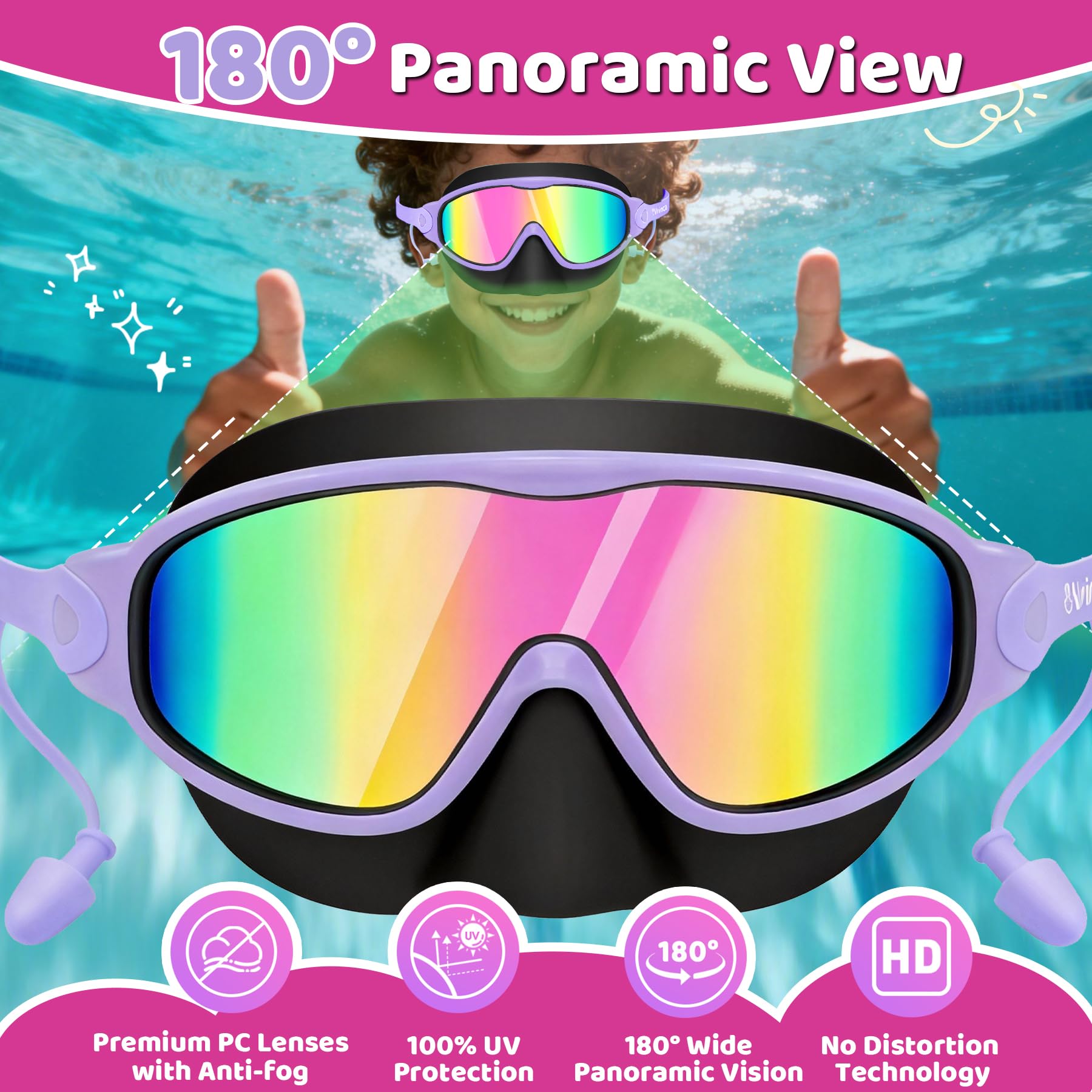 Vvinca Gafas de natación para niños US323