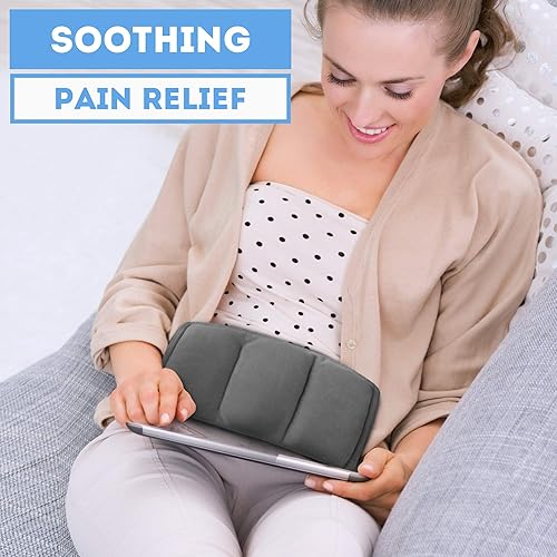 Miniatura 8 de Almohadilla térmica con peso para microondas, aprobada por la FSA HSA, funda de felpa suave rellena con linaza natural sin perfume para calor húmedo