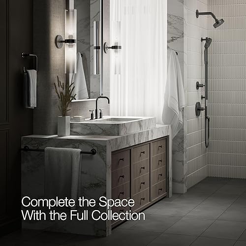 Miniatura 10 de Kohler K-14410-4-BGD Purist - Grifo para lavabo de baño con manijas de palanca baja y boquilla baja, 14406-4-BL Negro mate,Oro rosa vibrante.,Bronce