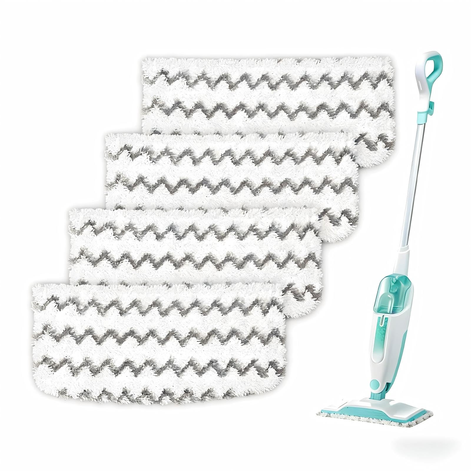 NINEDAN 4PCS Steam Mop Pads Compatible with Shark S1000UK S2001UK S1000 S1000A S1000C S1000WM S1001C Beldray BEL01097 | Washable, Washable Absorbing Replacement Pads for Shark Steamer