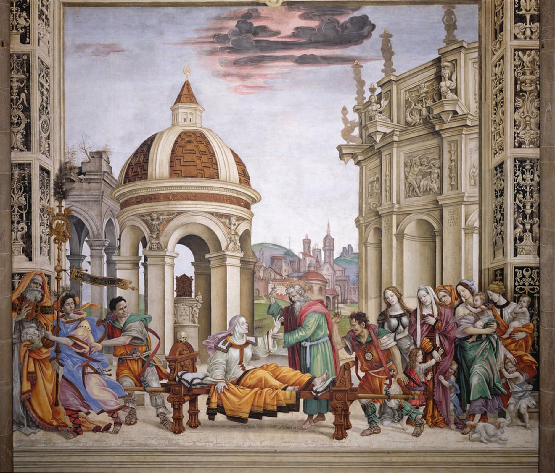 Artxlxxbn No Frame Famous Painting Art Wall Decor Abstract Art Picture North Wall Of Strozzi Chapel The Raising Of Drusiana By Filippino Lippi Animal Pictures For Home Decor 60X90cm