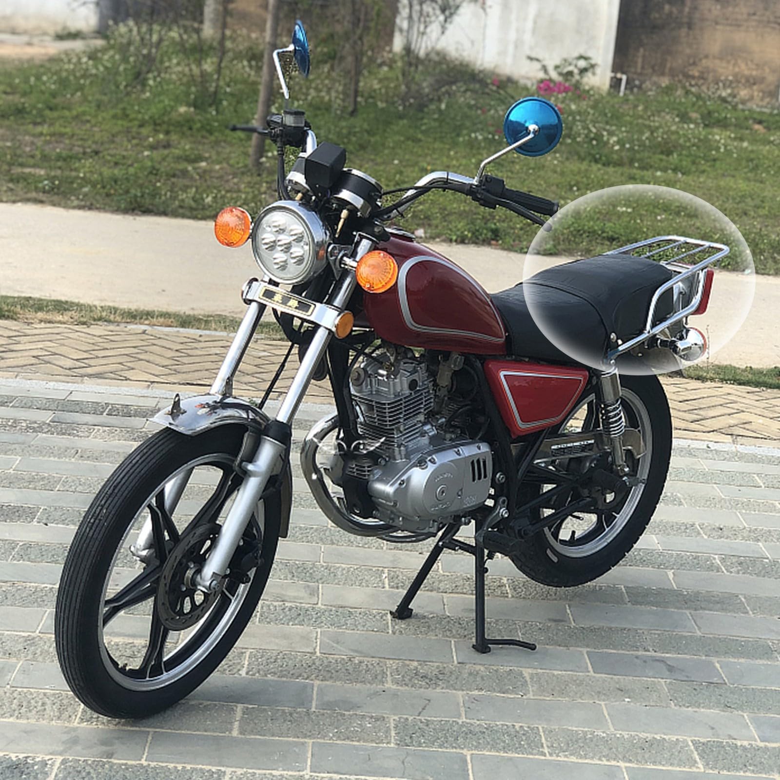 Uchwyt Bagażowy Tylny Kompatybilny z Suzuki GN125 HJ125-8, Chrom, Przedłużka, Uchwyt na Topcase, Akcesoria Motocyklowe