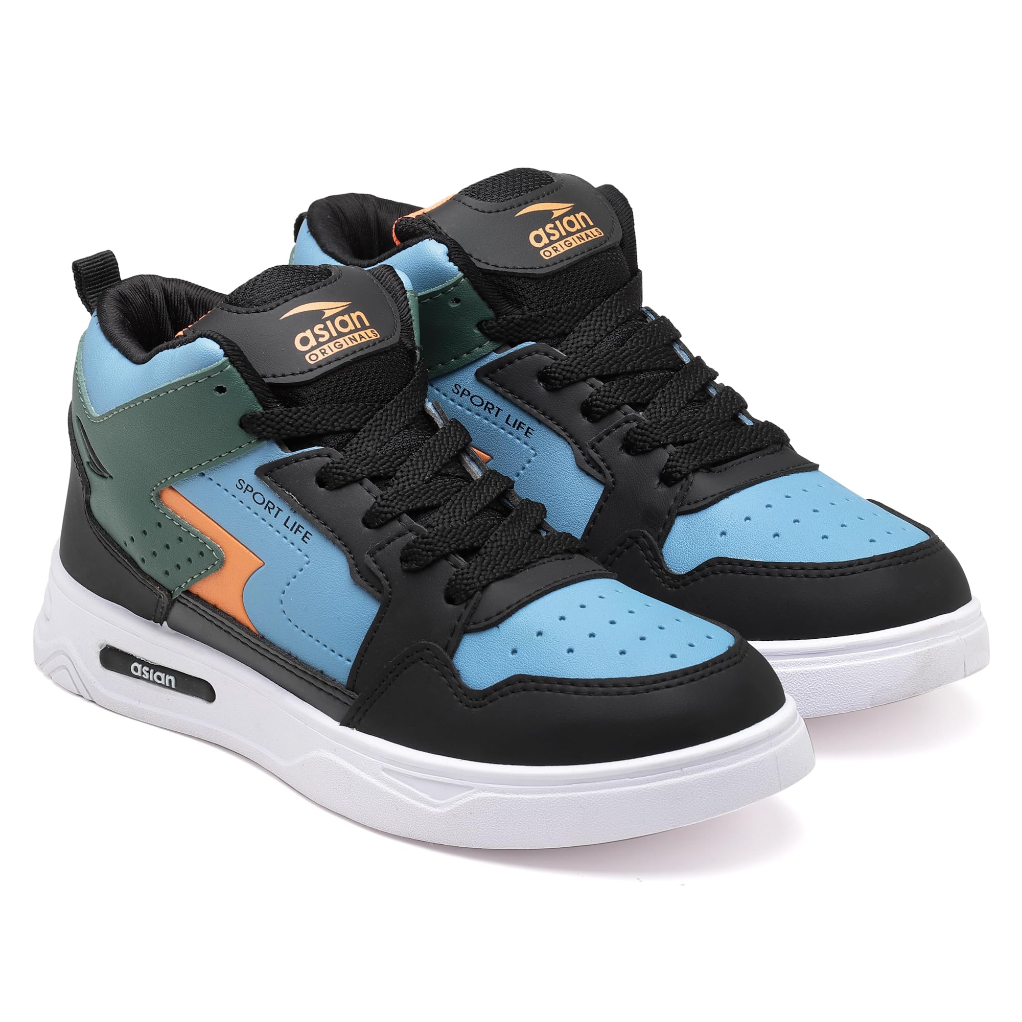 ASIANMen's White Casual Sneaker Hi-Neck Shoes with Synthetic Upper Lightweight Comfortable Mid Top Sneaker Shoes for Men's & Boy's Boston-13