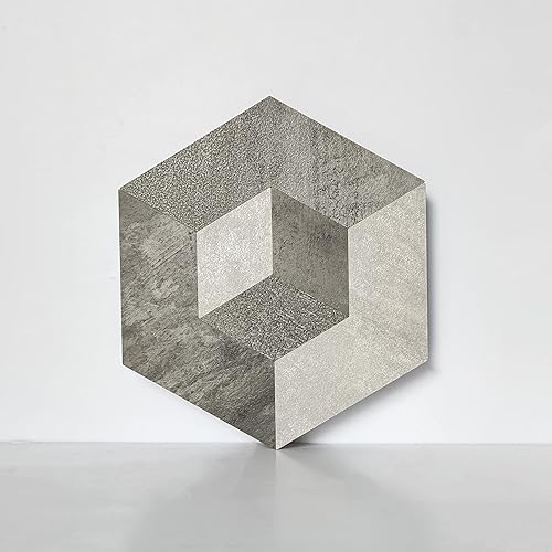Miniatura 1 de COLAMO Despegar y pegar, azulejos hexagonales grandes de piedra sintética, se adhieren a la pared decorativa, diseño geométrico 3D, azulejos de