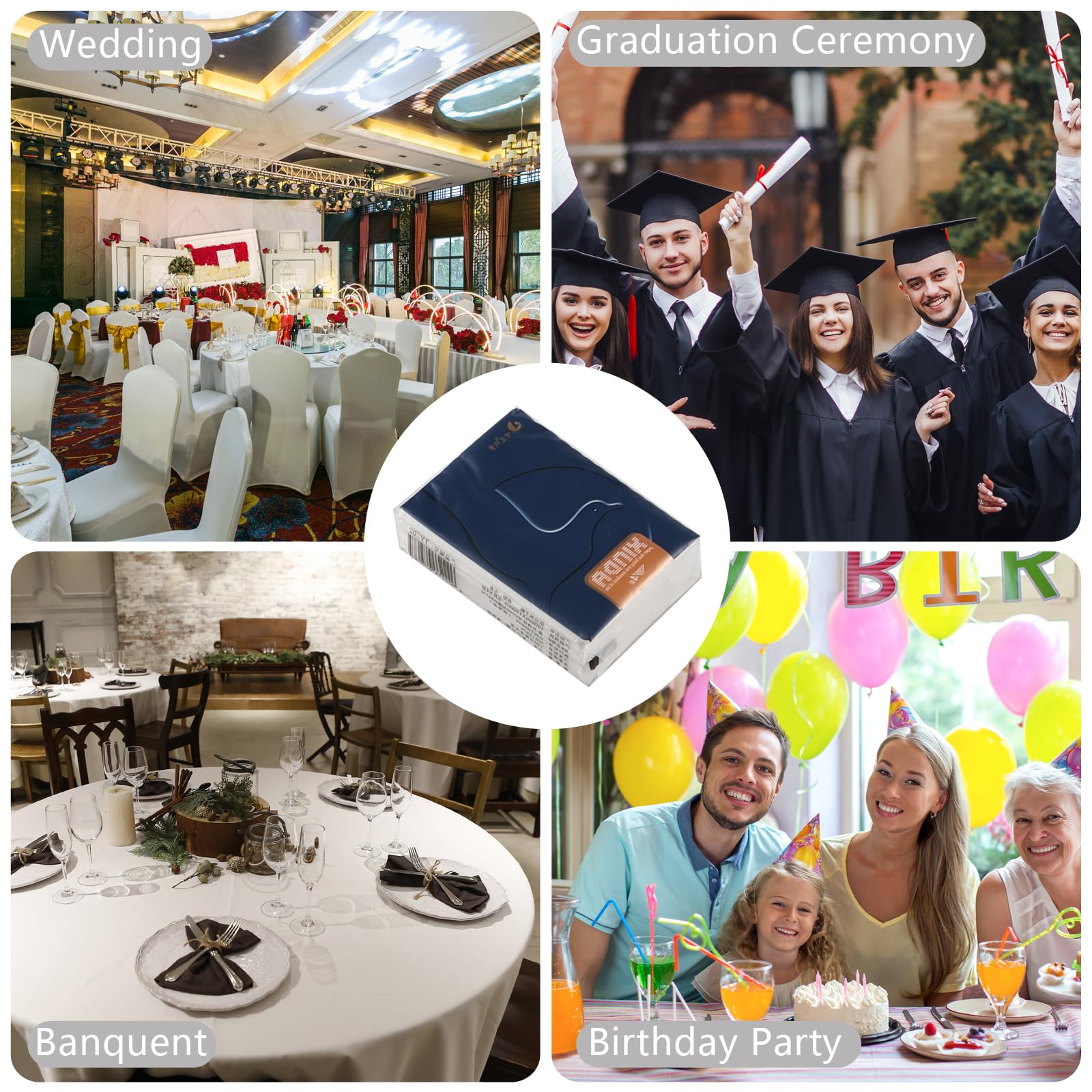 Amazon.com: Haodehen 100 Packs Soft Pocket Packs Facial Tissues, Mini  Tissues Packs for Wedding Graduation Celebration Travelling, White : Health  & Household