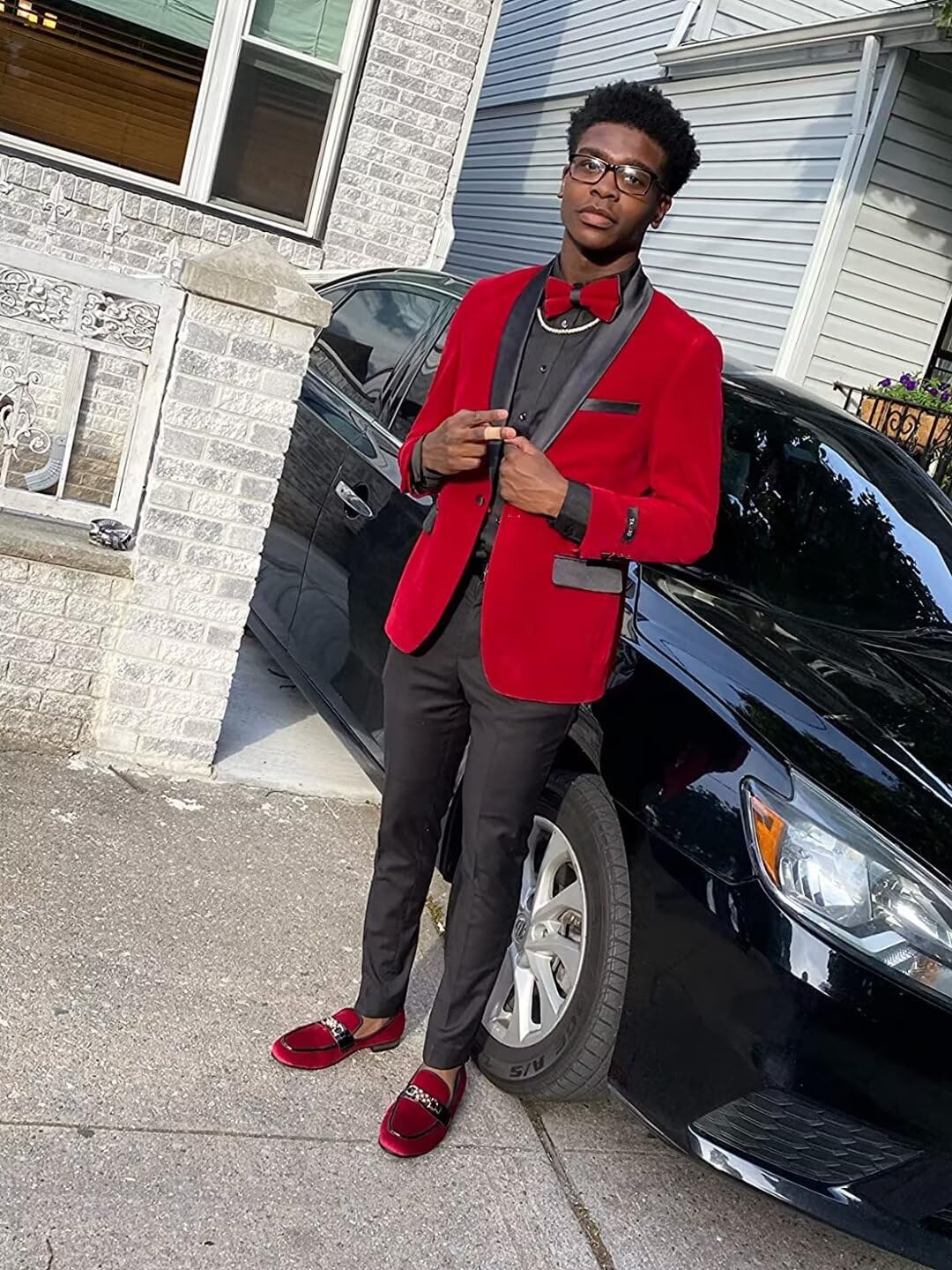 Velvet Blazer for Men Slim Fit One Button Blazer Sport Coat Suit Jacket for Prom Wedding Party Dinner