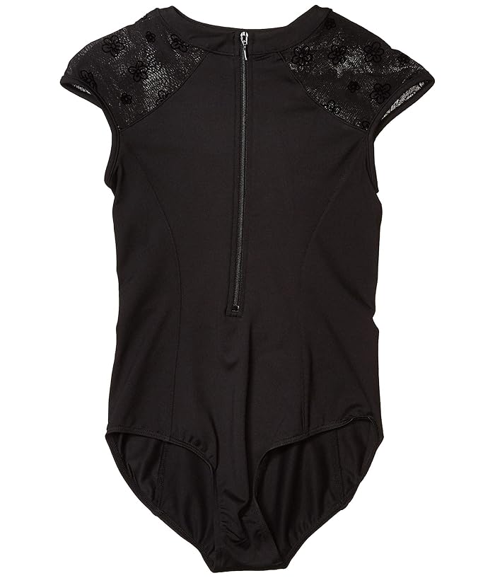 Bloch Kids  Zip Front Cap Sleeve Leotard (Little Kids/Big Kids) (Black) Girls Jumpsuit and Rompers One Piece