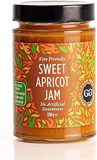 Sweet Apricot Jam by Good Good - 12 oz / 330 g - No Added Sugar Apricot Jam - Vegan - Gluten Free - Diabetic (Apricot) but is: Good Good Jam with Stevia - Apricot 330g - coolthings.us