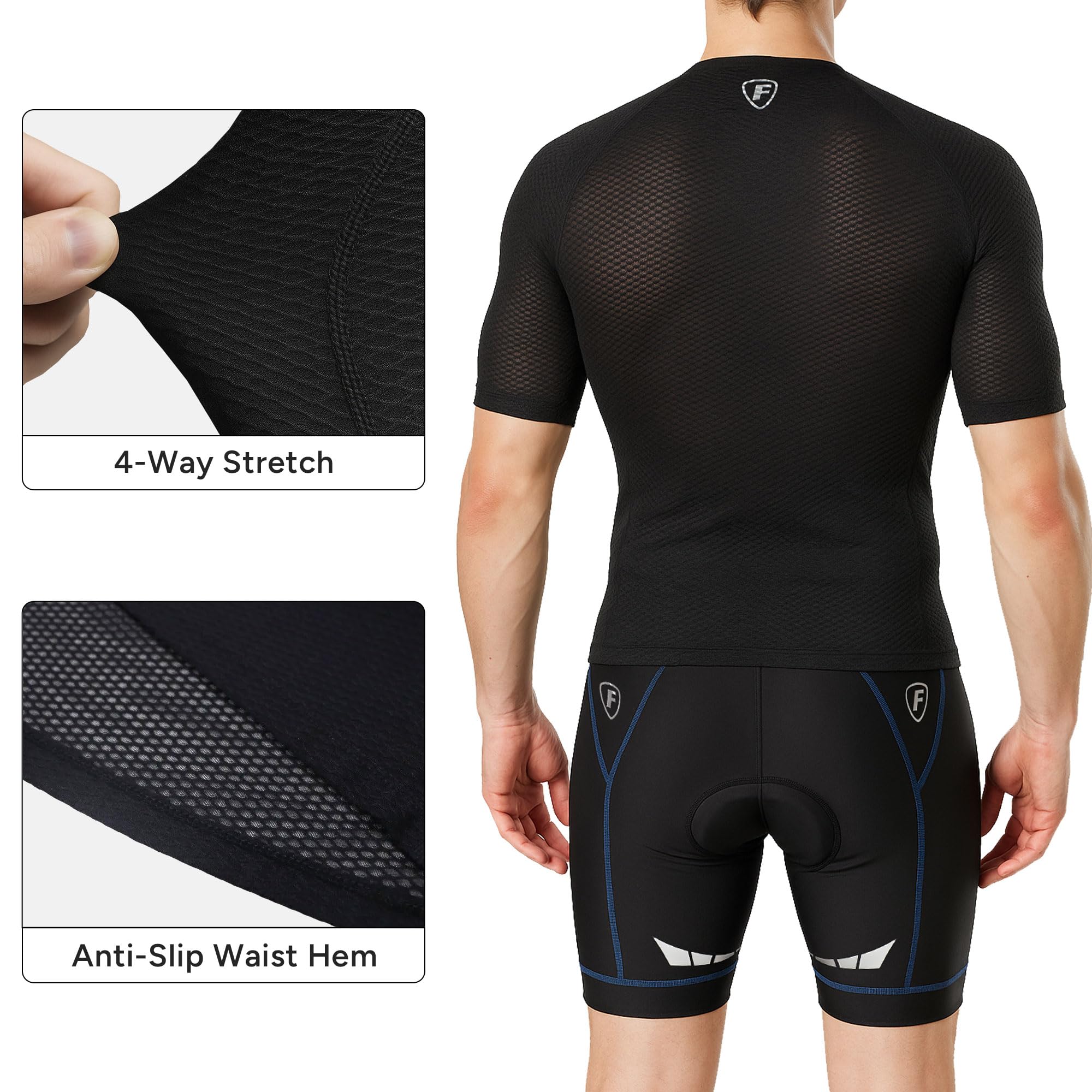 FDX Maillot de Cyclisme léger à Manches Courtes en Maille pour Homme