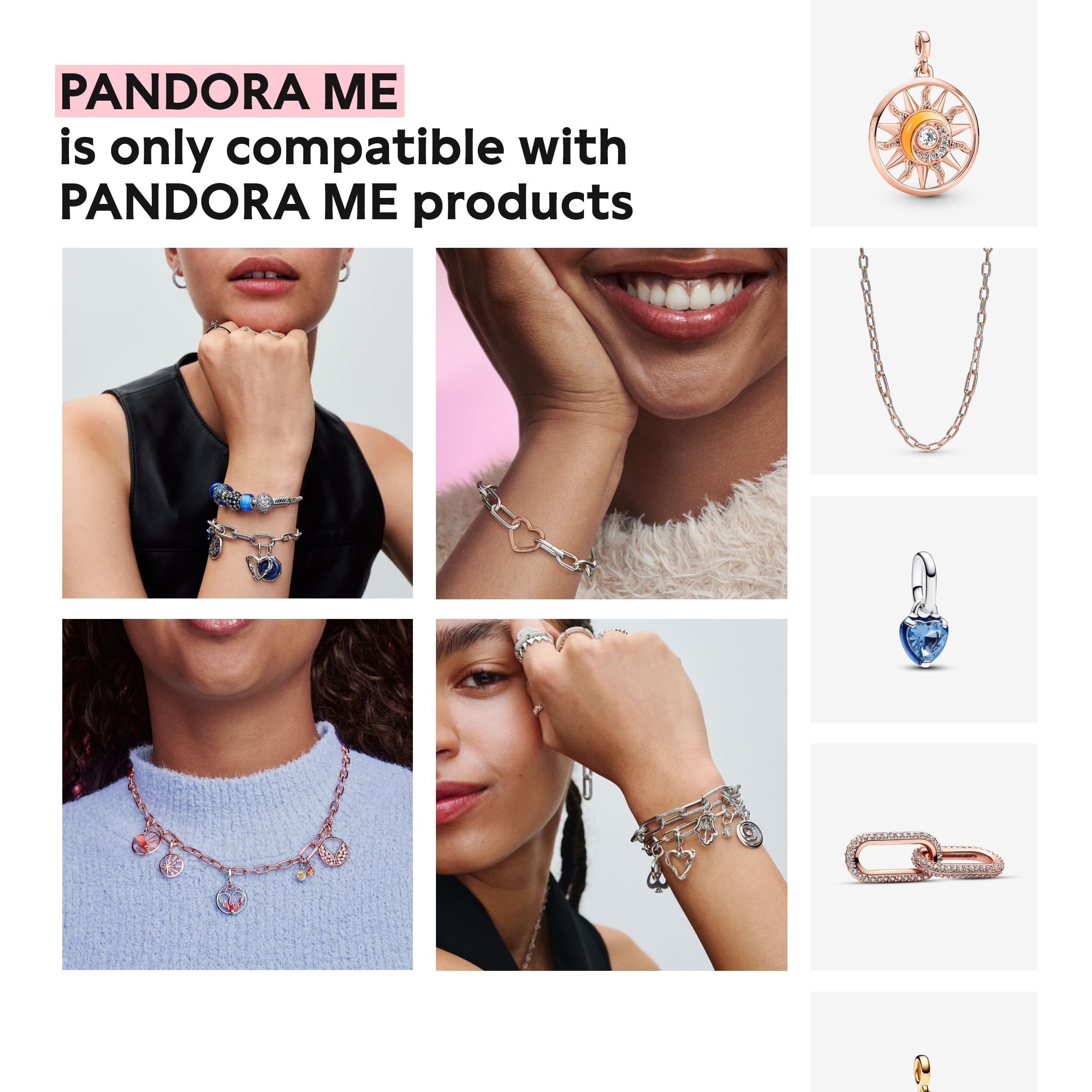 PANDORA ME Doppel-Gliederhalskette aus Sterling Silber, Kompatibel ME Collection, 45mm, 392303C00-45
