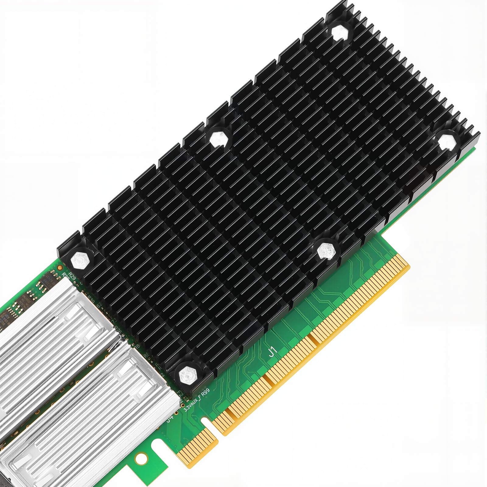 Dual Port 100G QSFP28 PCIe 3.0 x16 VPI Network Adapter Card, Compatible with MCX456A-ECAT ConnectX-4, 100GbE Ethernet & EDR InfiniBand RDMA Server NIC for HPC AI Training