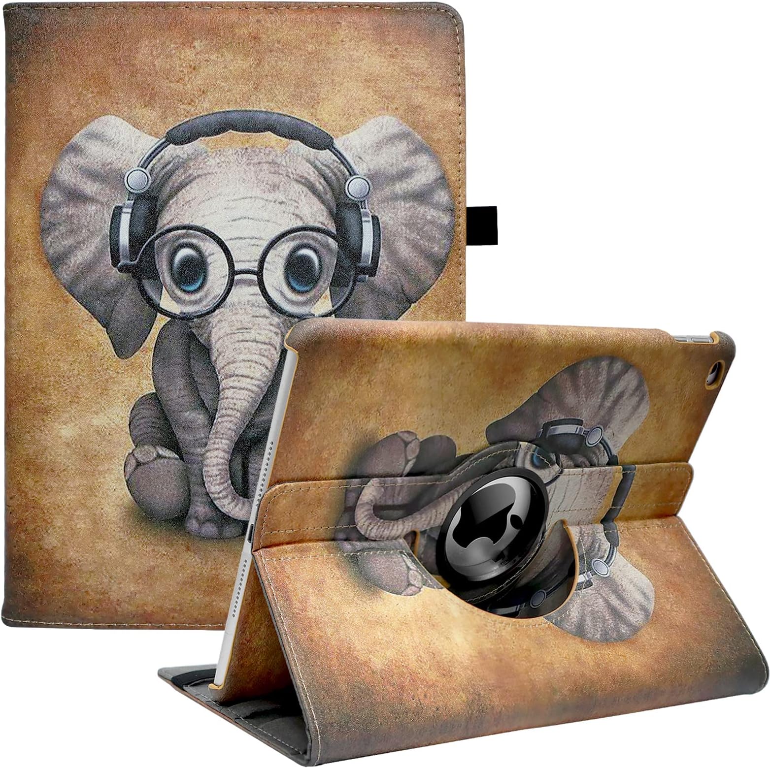 New iPad 9.7 2018 2017 / iPad Air 2 Case - 360 Degree Rotating Stand Protective Cover with Auto Sleep Wake for iPad 9.7 inch (6th Gen, 5th Gen) / iPad Air 2/ iPad Air (Elephant)