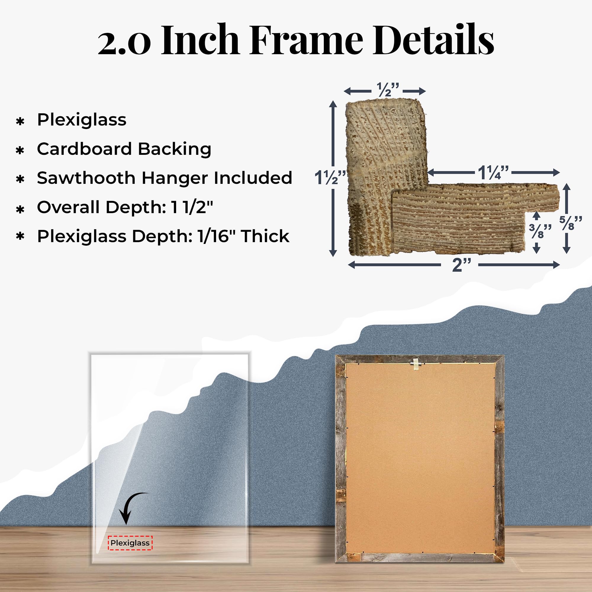 Amazon.com: Farmhouse Style Rustic Picture Frame - Reclaimed Wood