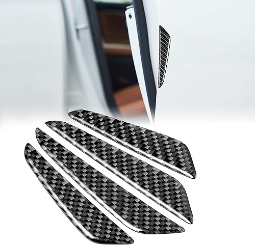 TOMALL 4 tiras anticolisión para puerta de automóvil, protectores de borde de puerta, protector antifrotamiento, textura de fibra de carbono,