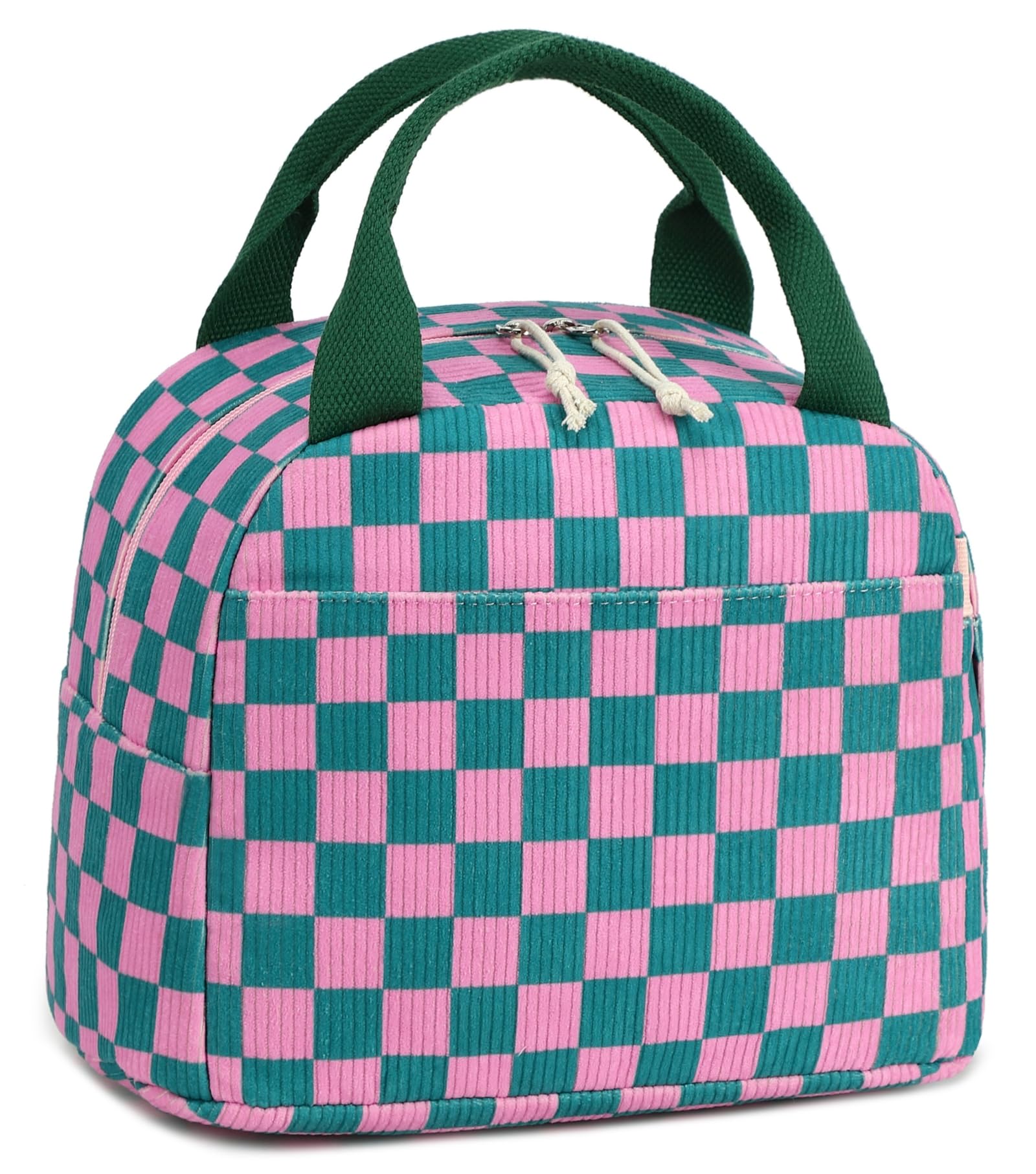 LEDAOU Lunch Box for Women Insulated Lunch Bag Corduroy Lunch Tote Bags Leakproof Cooler Lunch Case for Travel Work Picnic
