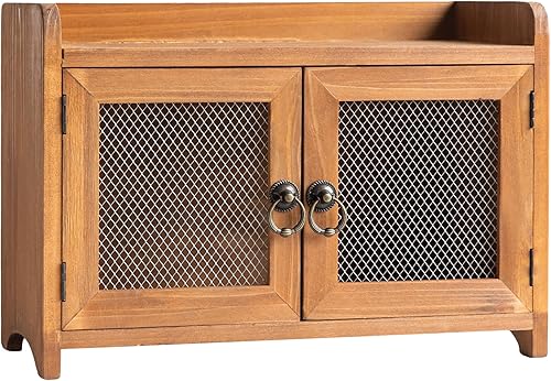 COLLECTIVE HOME - Minigabinete de almacenamiento de encimera, organizador de madera para cocina, sala de estar, dormitorio, baño, oficina con puerta