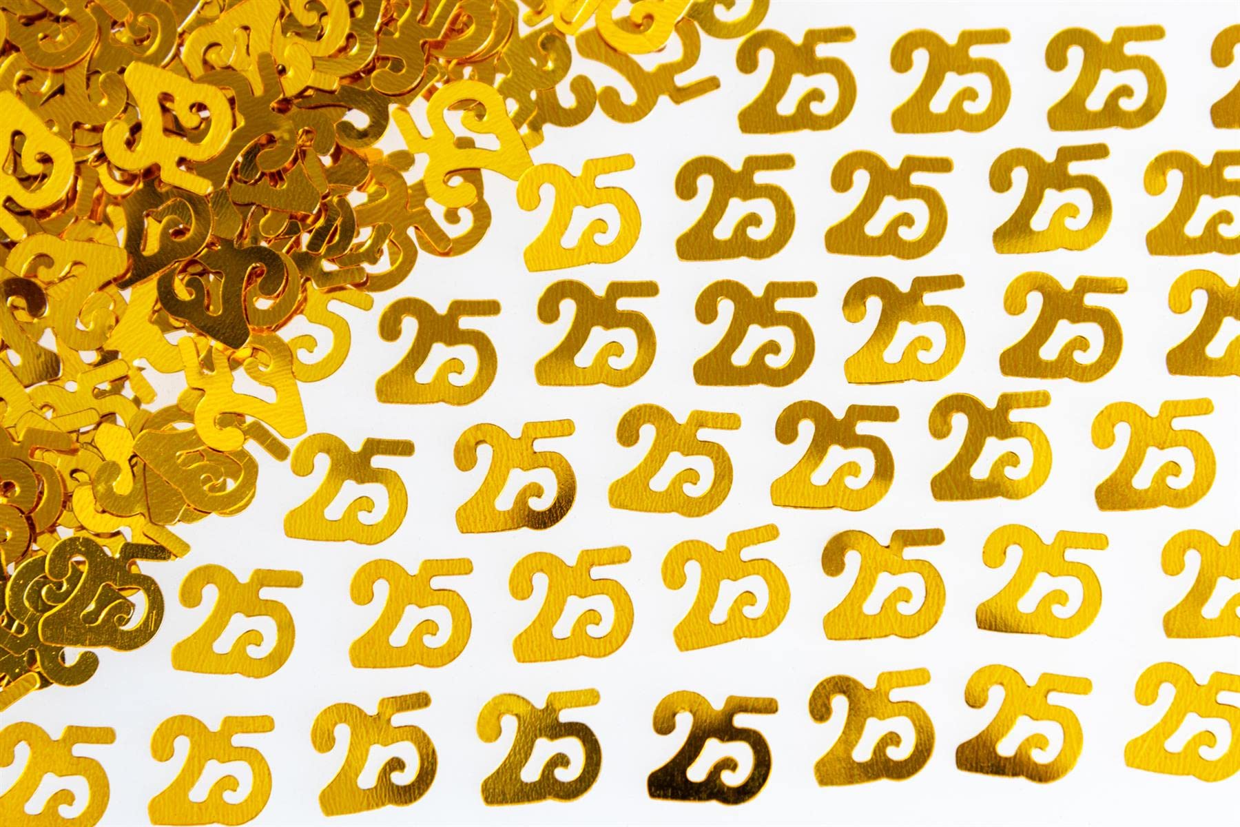 Shatchi Gold 28G 25Th Birthday Confetti Foil Metallic Glitz Table Scatter Sprinkles Age Bday Party Decorations, 12Mm