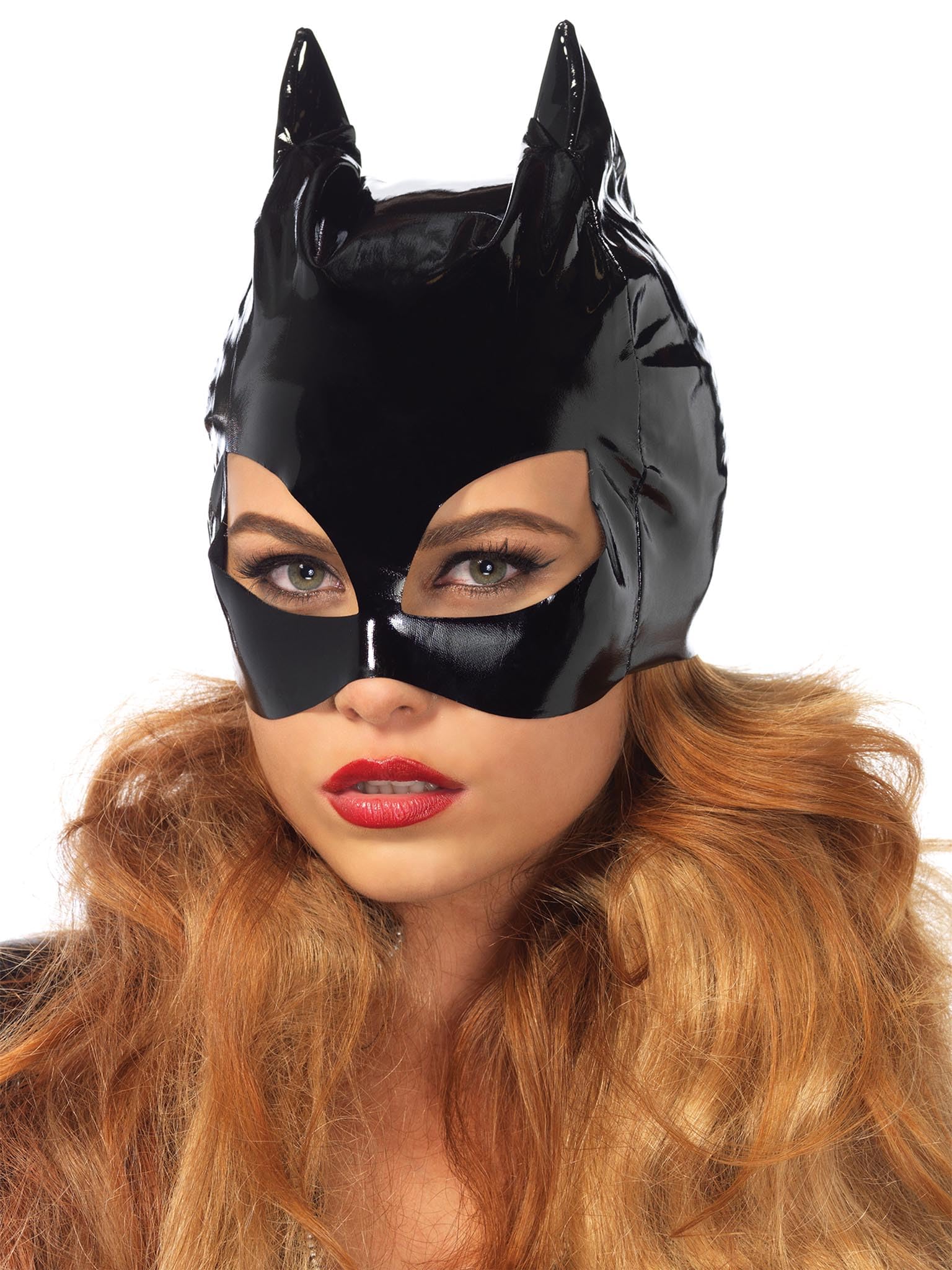 Women's Vinyl Cat Woman Mask Costume Accessory