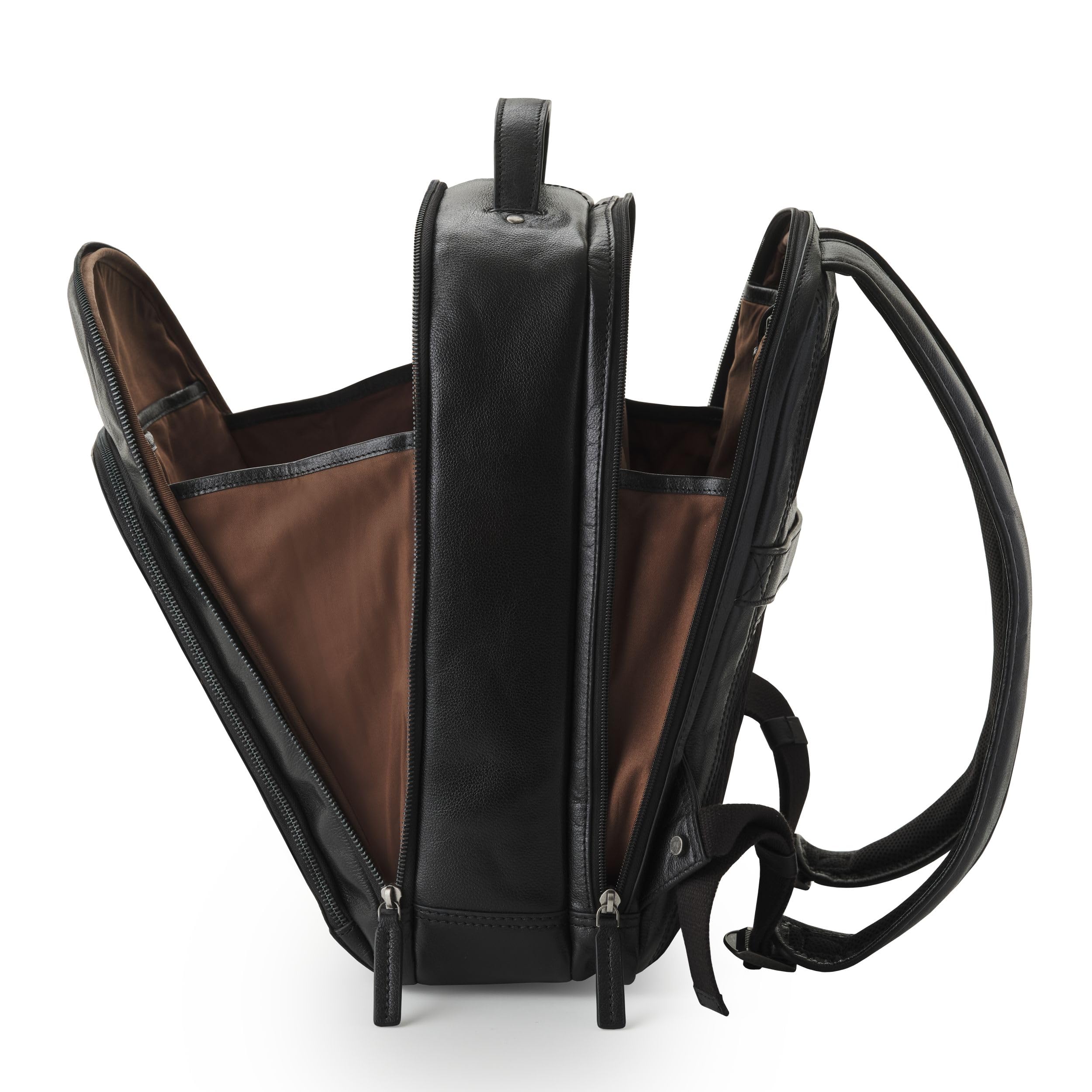 DRAKENSBERG Leder 16" Business Rucksack Frederico' luxuriöse Laptoprucksack für Büro, Arbeit und Reise, 20L - Schwarz, DR00547