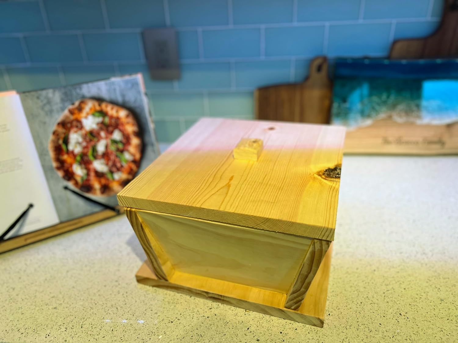 Traditional Neapolitan Wood Dough Box Madia, pizza making