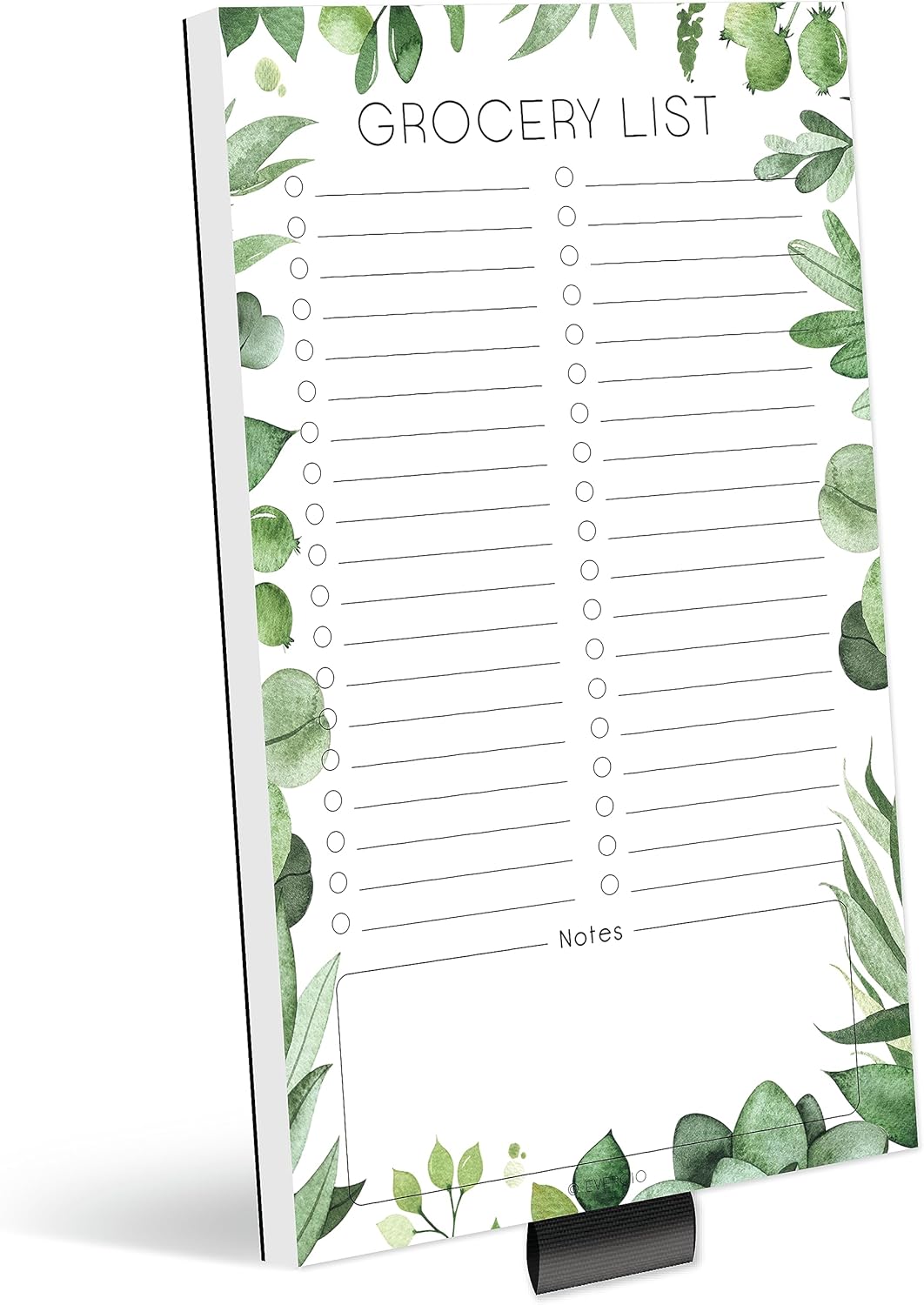 Evercio Grocery List Magnetic Notepad for Refrigerator | Floral Greenery Shopping List Cute Memo Note Pad for Fridge | Kitchen Supplies | Office Gift for Coworkers | 4.5×7.5 Inches, 50 Sheets