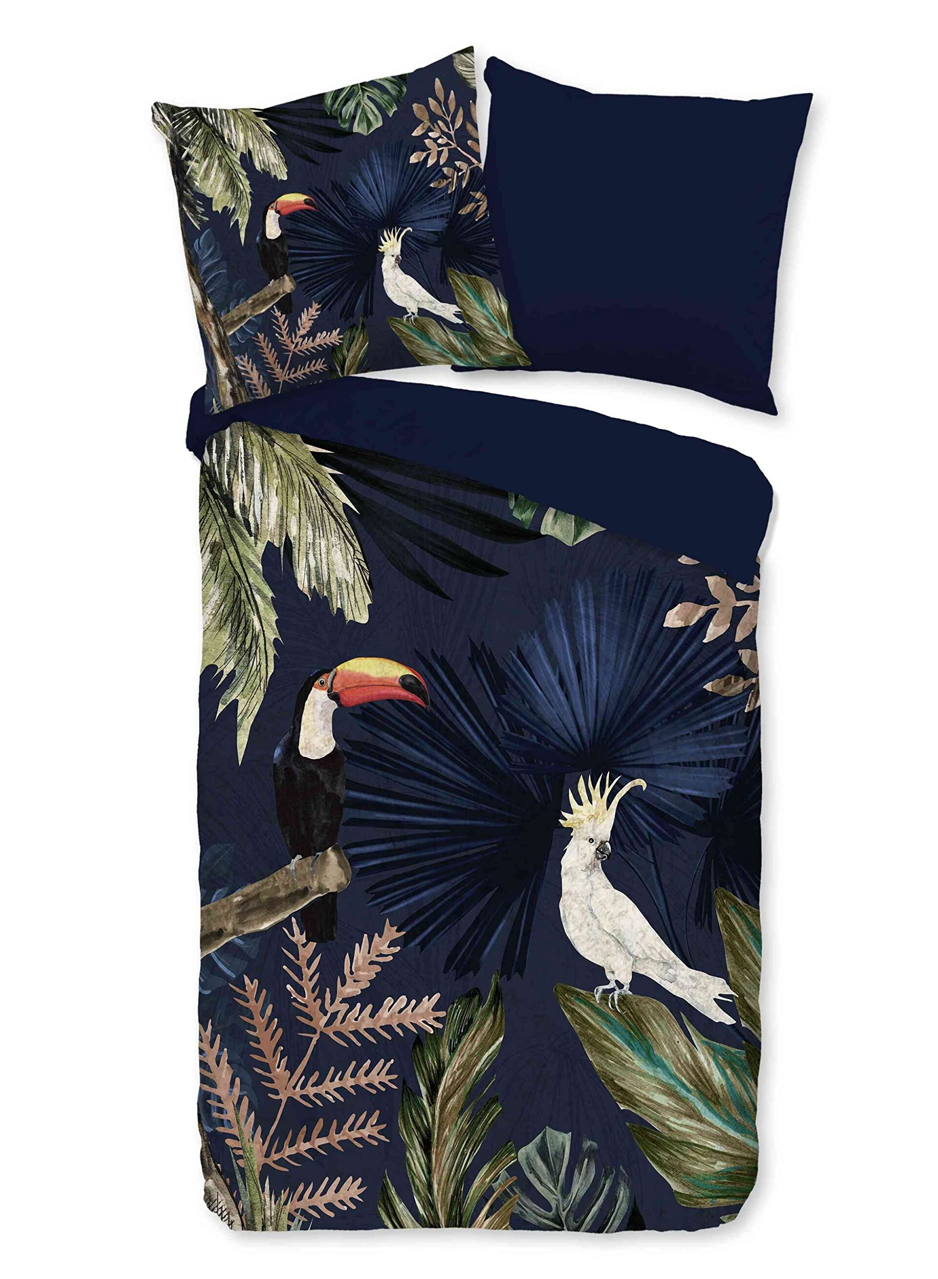 Funda nórdica para cama individual que no se escurre de 155 x 220 cm azul marino