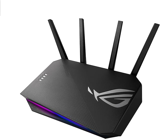 GS-AX3000 dual-band WiFi 6 gaming router, PS5 compatible, Mobile Game Mode, VPN Fusion, Instant Guard, Gear Accelerator, Gaming Port, Adaptive QoS, port forwarding, ASUS Aura RGB