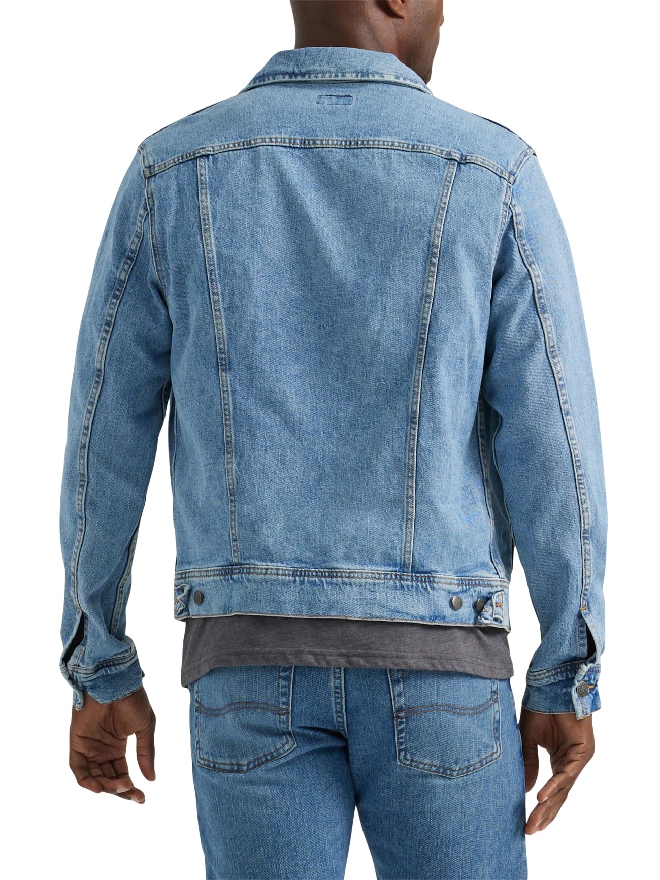 Lee Męska legendarna klasyczna kurtka Rider Denim, Niebieski Solo, S