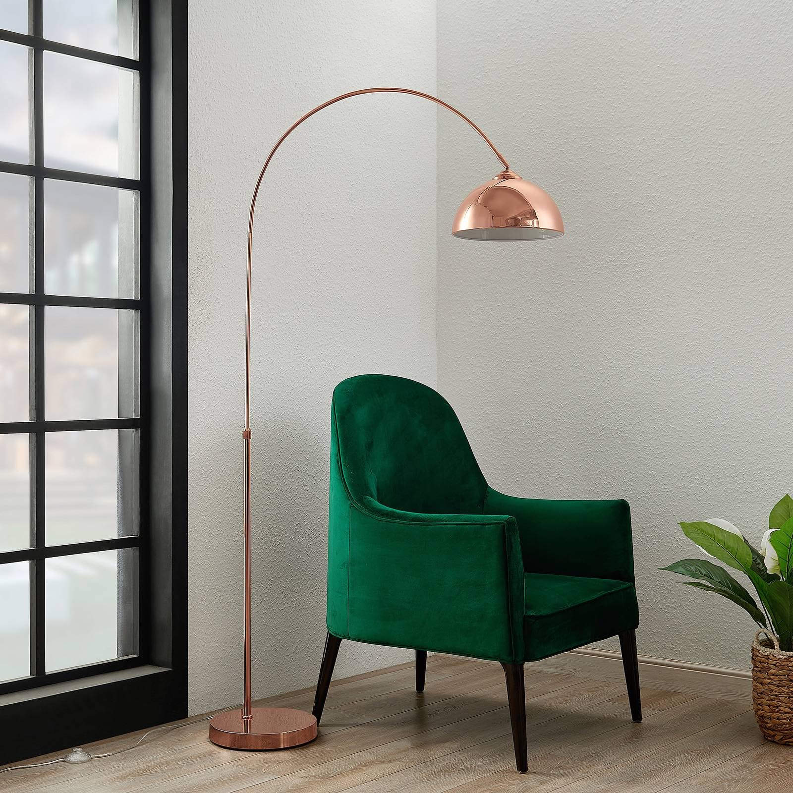 Lindby Lampada da terra (Moderno) colore Marrone, in Metallo ad es. Soggiorno & Sala pranzo lampada arco pavimento