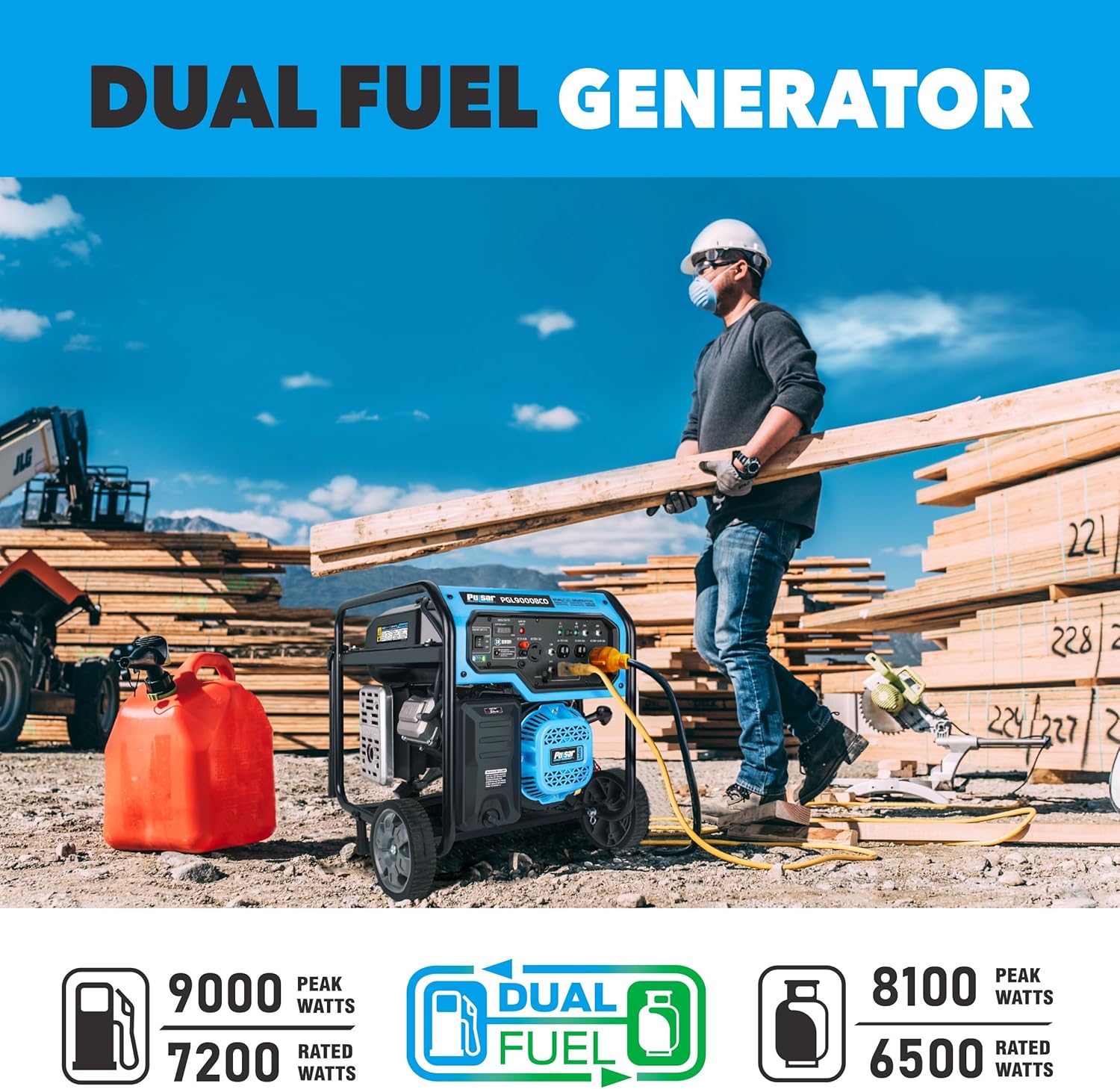 Генератори дугонаи сӯзишвории Pulsar PGL9000BCO, паҳлӯ view