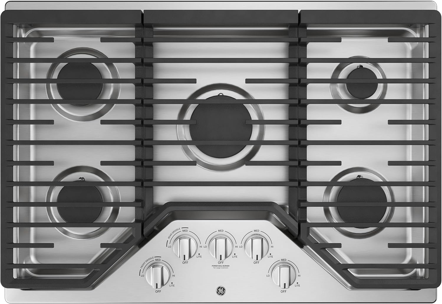 30 Inch Gas Cooktop with Power Boil, Simmer Burner, Continuous Grates, 5 Sealed Burners and ADA Compliant