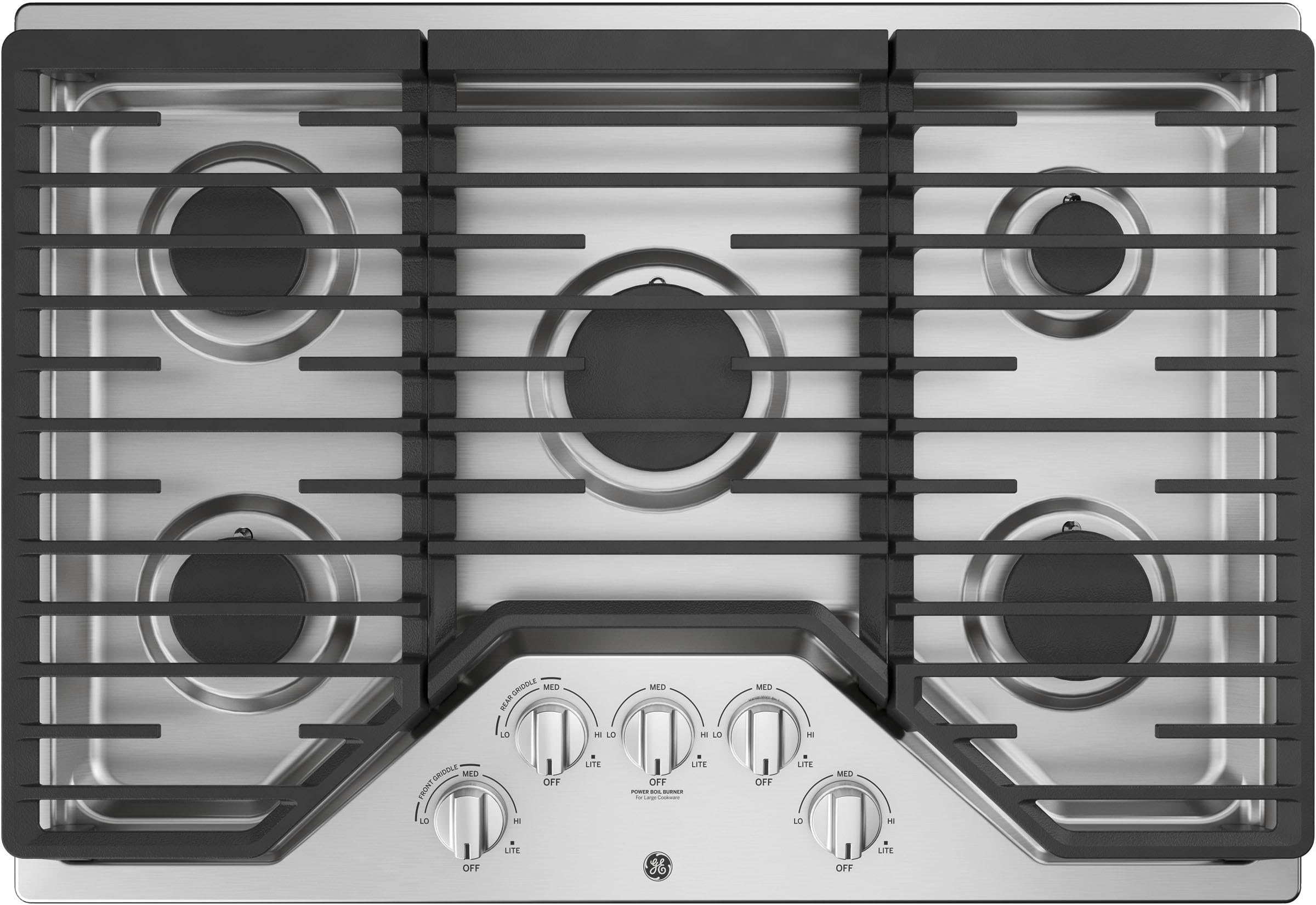 30 Inch Gas Cooktop with Power Boil, Simmer Burner, Continuous Grates, 5 Sealed Burners and ADA Compliant