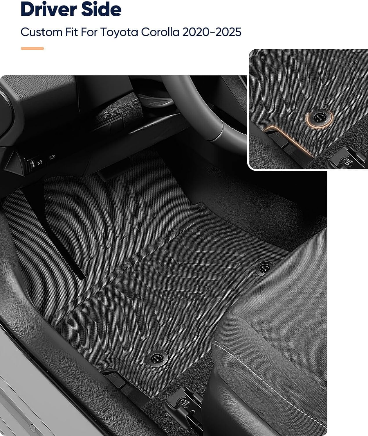 for Toyota Corolla Floor Mats 2026-2020 (Not for Hatchback/Cross), Full Set for Corolla All Weather Rubber Heavy Duty Cargo Liners Trunk, Car Carpet Cover Accessories